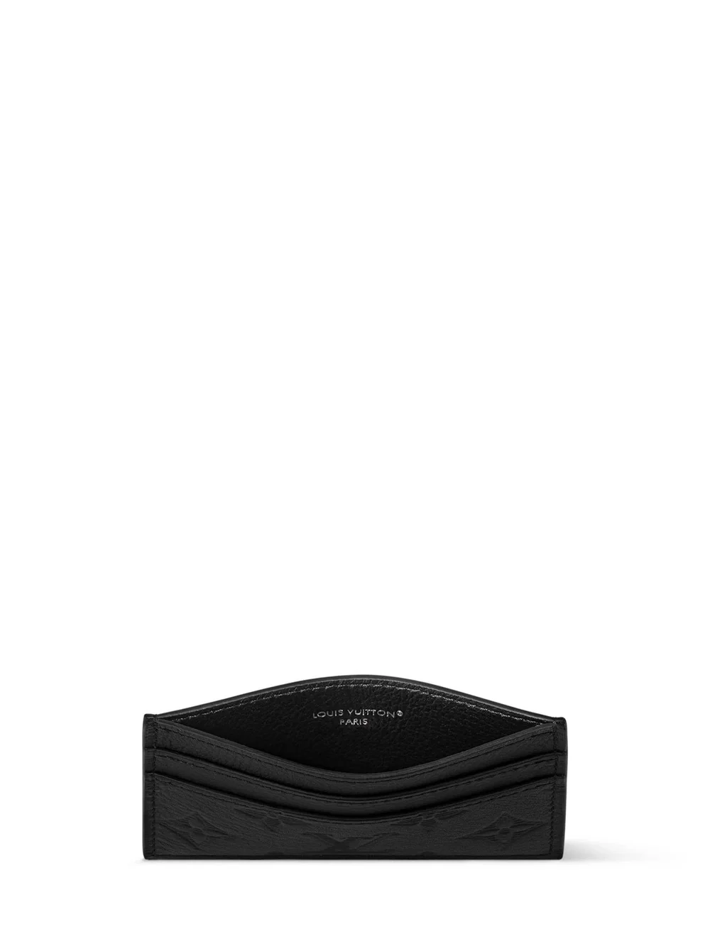 Louis Vuitton Black Embossed Monogram Card Holder : Double Card Holder